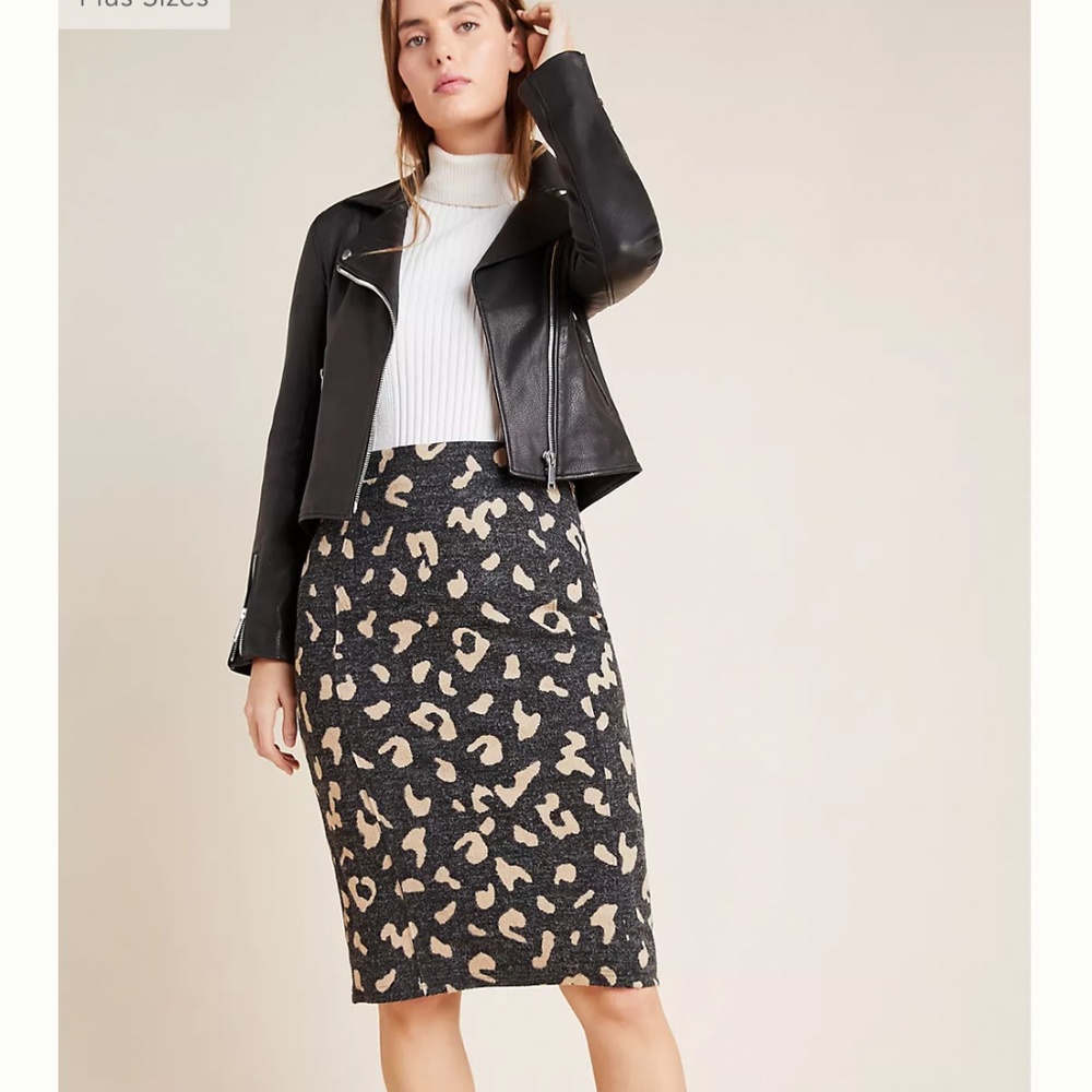 Leopard Skirt - Maeve by Anthropologie Delphine Sweater Pencil Skirt- SZ X-small